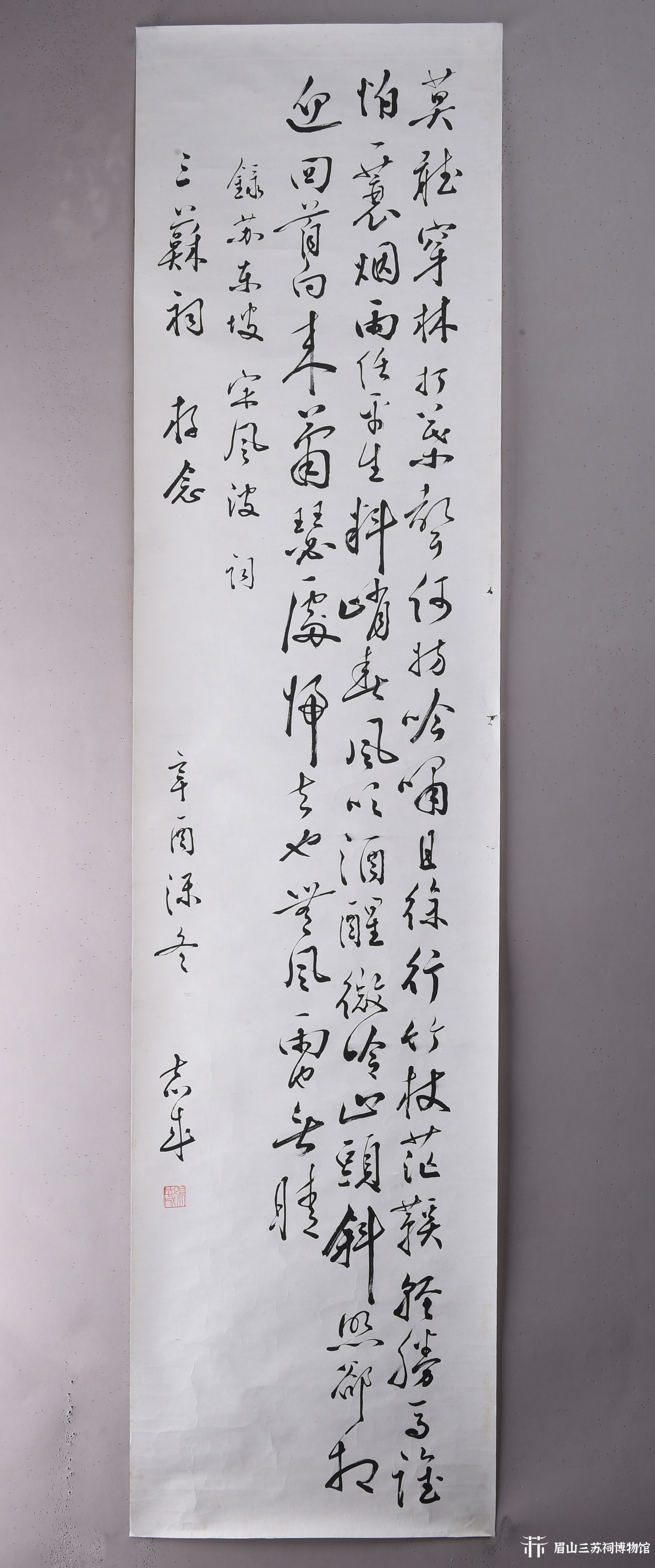 现代张志成行书苏轼定风波词条幅-眉山三苏祠博物馆