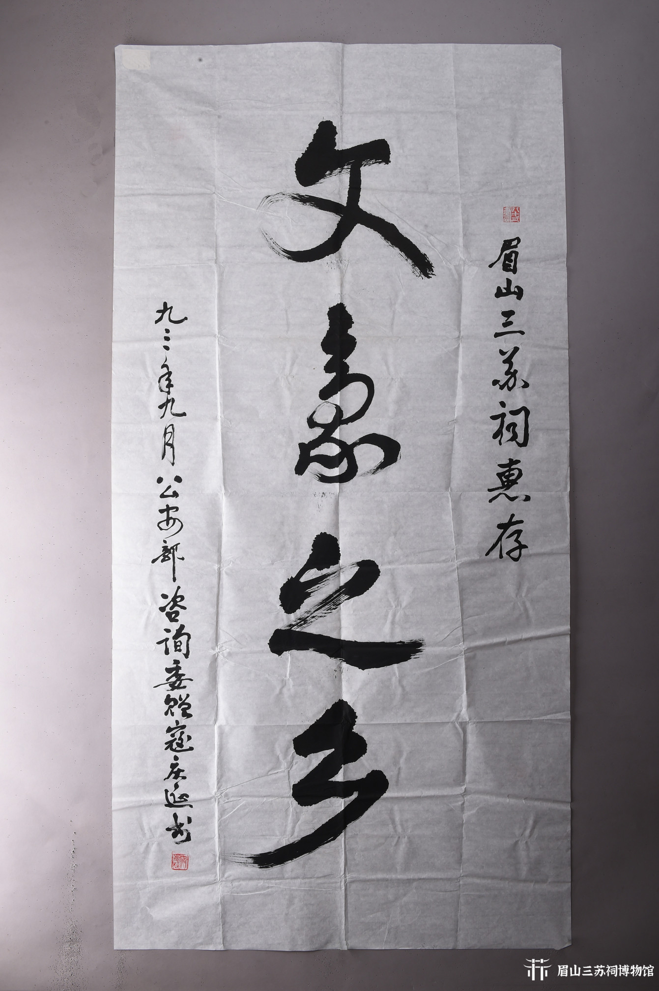 现代寇庆延行书文象之乡条幅